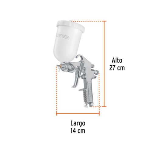 101857 - Pistola p/pintar gravedad LVMP vaso plástico, 2 mm, Truper
