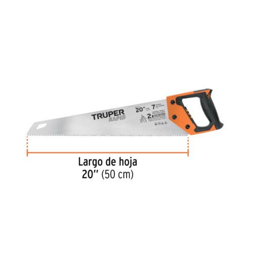 101869 - Serrucho Rapid 20", 7 DPP, mango Comfort grip, Truper