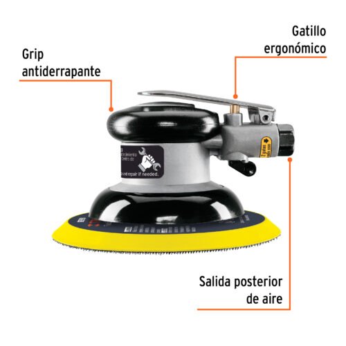 101895 - Lijadora orbital neumática industrial 6", Truper
