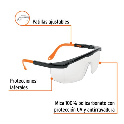 101933 - Lentes de seguridad ajustables claros c/antiempaño, Classic