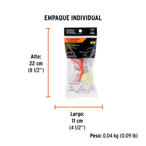 101954.2 101954 - Sobrelente de seguridad claros con antiempaño, Truper Expert