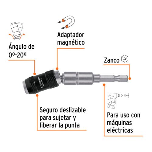 101965 - Extensión magnética articulada 4 3/4", para puntas, EXPERT