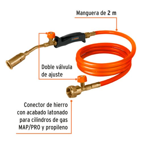 101970 - Soplete con manguera para gas, 1/2", TRUPER