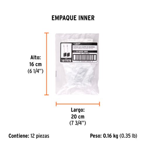 101978.3 101978 - Bolsa con 2 carbones de repuesto para MADE-30NX, TRUPER