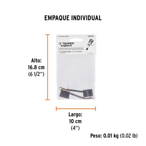 101979 - Bolsa con 2 carbones de repuesto para MADE-20NX, TRUPER