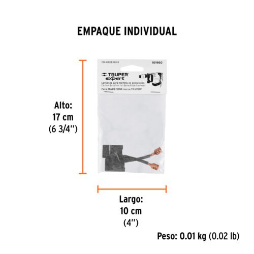 101980 - Bolsa con 2 carbones de repuesto para MADE-10NX, TRUPER