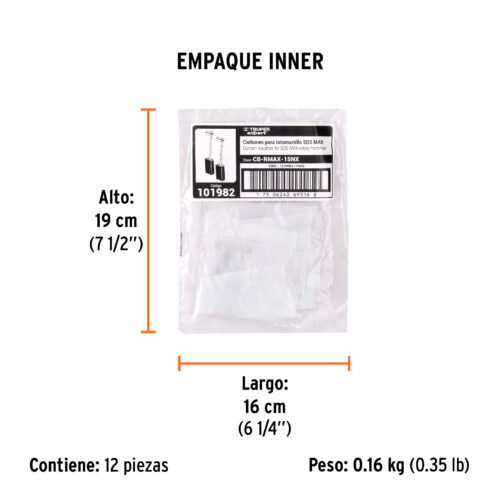 101982 - Bolsa con 2 carbones de repuesto para RMAX-15NX, TRUPER