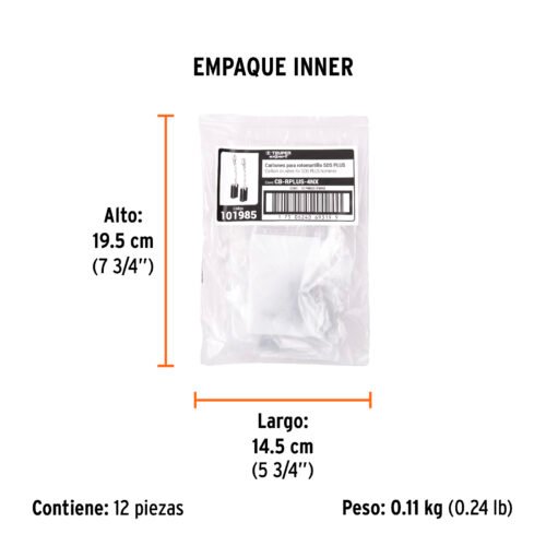 101985.3 101985 - Bolsa con 2 carbones de repuesto para RPLUS-4NX, TRUPER