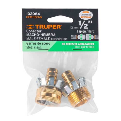 102084.2 102084 - Juego de conectores 1/2" macho/hembra tipo garra de aluminio
