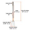 102100 - Bieldo para paja, 4 dientes, mgo largo de acero 48" TRUPER