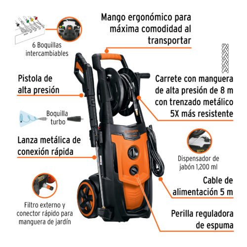 102111 - Hidrolavadora eléctrica,2000 PSI, motor de inducción, Expert
