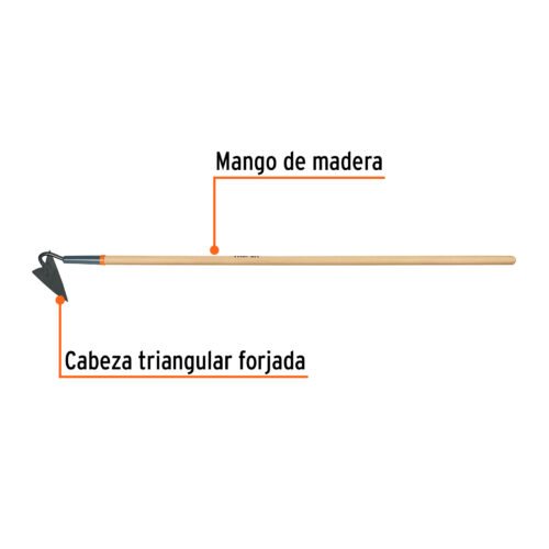 102140.1 102140 - Azadón triangular jardinero, mango de madera 54", TRUPER