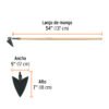 102140.2 102140 - Azadón triangular jardinero, mango de madera 54", TRUPER