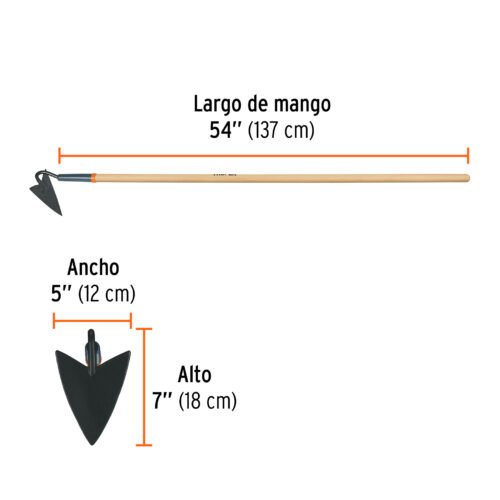 102140.2 102140 - Azadón triangular jardinero, mango de madera 54", TRUPER