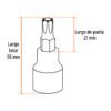 102237 - Juego de 7 dados cuadro 1/2" punta torx, Truper