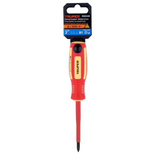 102240.3 102240 - Desarmador dieléctrico de cruz 3/16" x 3", Truper