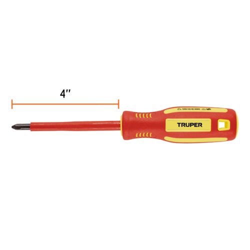 102241.2 102241 - Desarmador dieléctrico de cruz 1/4" x 4", Truper