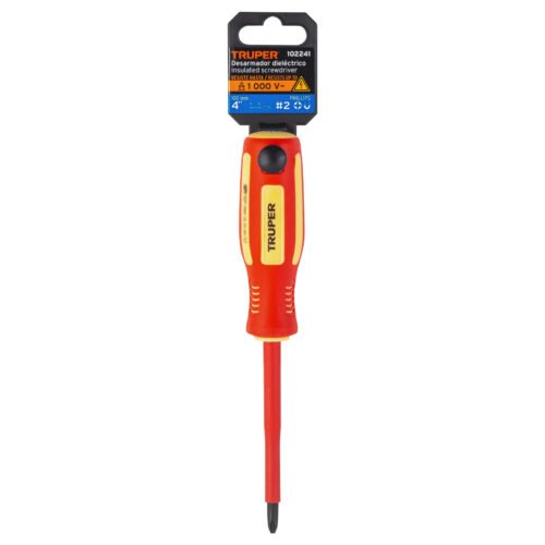 102241.3 102241 - Desarmador dieléctrico de cruz 1/4" x 4", Truper