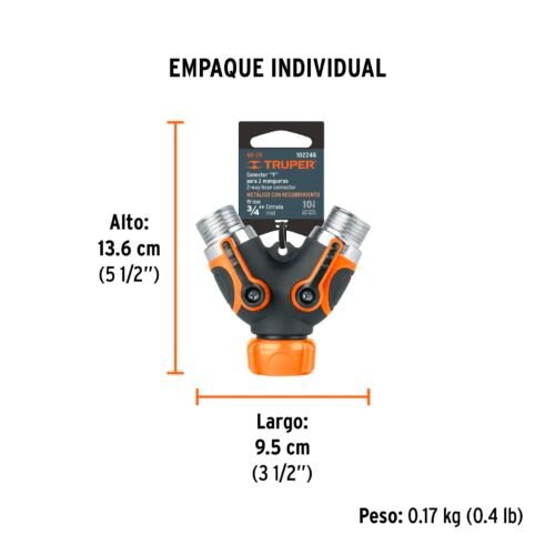 102248 - Conector "Y" 3/4" metálico con recubrimiento para manguera