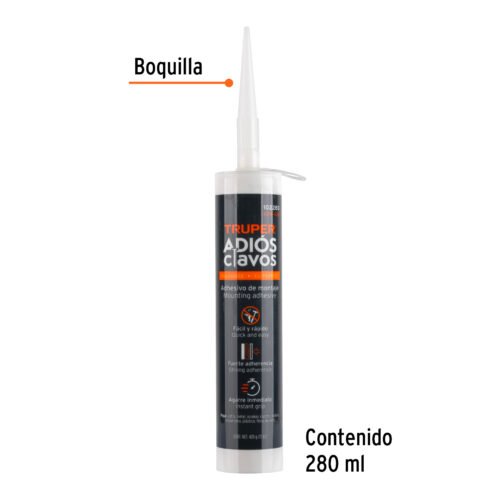 102280 - Adhesivo de montaje Adiós clavos, 420 g, Truper