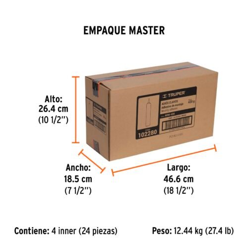 102280 - Adhesivo de montaje Adiós clavos, 420 g, Truper