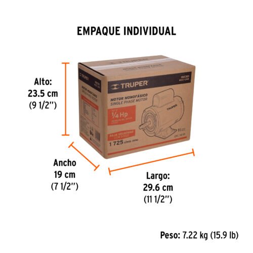 102301.3 102301 - Motor eléctrico monofásico de 1/4 HP, baja velocidad, Truper