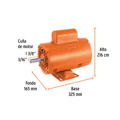 102303 - Motor eléctrico monofásico de 1/2 HP, baja velocidad, Truper