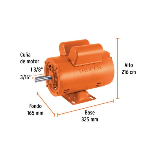 102304.1 102304 - Motor eléctrico monofásico de 3/4 HP, baja velocidad, Truper