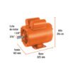 102305 - Motor eléctrico monofásico de 1 HP, baja velocidad, Truper