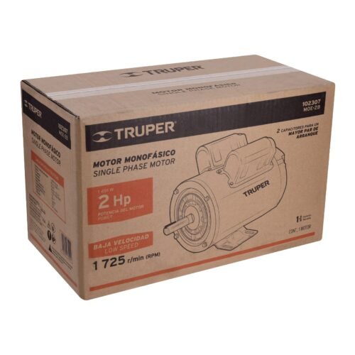 102307 - Motor eléctrico monofásico de 2 HP, baja velocidad, Truper