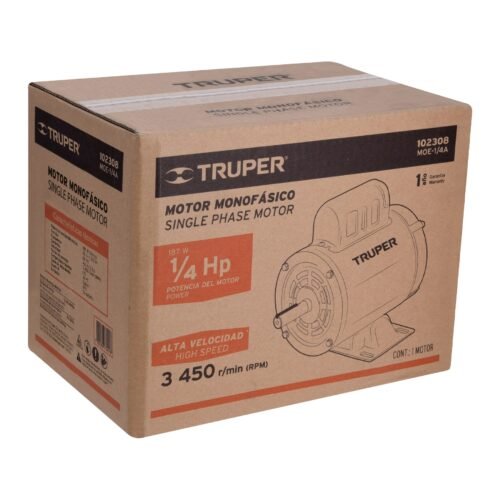 102308 - Motor eléctrico monofásico de 1/4 HP, alta velocidad, Truper
