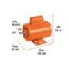 102309 - Motor eléctrico monofásico de 1/2 HP, alta velocidad, Truper