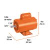 102310.1 102310 - Motor eléctrico monofásico de 3/4 HP, alta velocidad, Truper