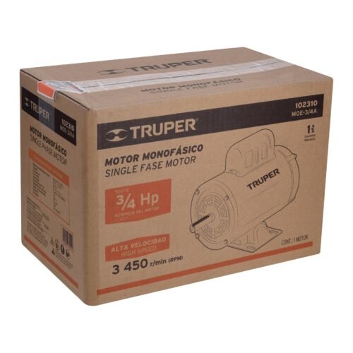 102310.4 102310 - Motor eléctrico monofásico de 3/4 HP, alta velocidad, Truper