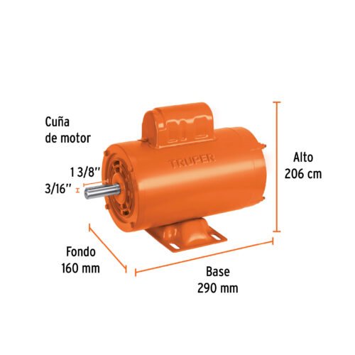 102311.1 102311 - Motor eléctrico monofásico de 1 HP, alta velocidad, Truper