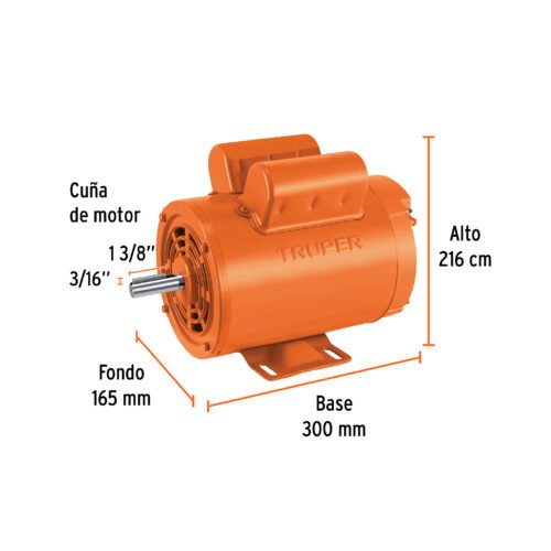 102313.1 102313 - Motor eléctrico monofásico de 2 HP, alta velocidad, Truper