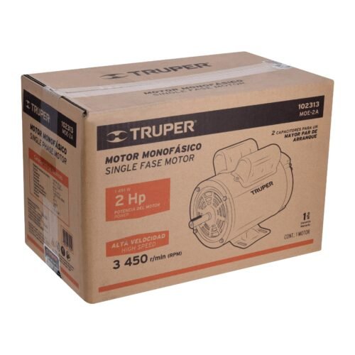 102313.4 102313 - Motor eléctrico monofásico de 2 HP, alta velocidad, Truper