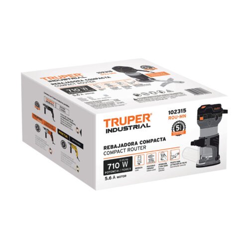 102315 - Router (Rebajadora) compacto 710W, 3/4 HP, TRUPER INDUSTRIAL