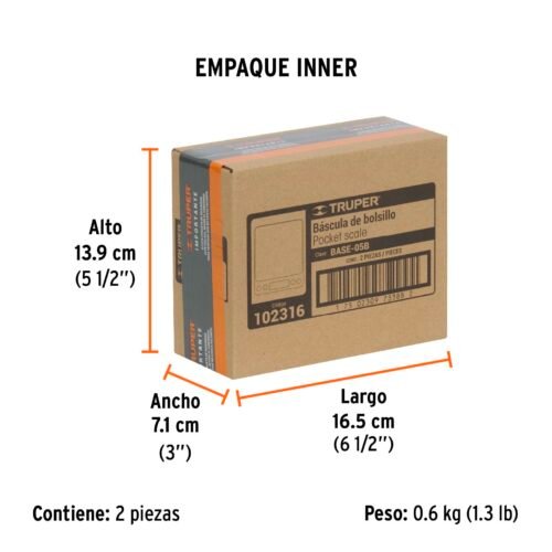 102316 - Báscula electrónica de precisión, de bolsillo, 500 g, Truper