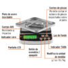 102317 - Báscula electrónica de precisión, recargable, 3 kg, Truper