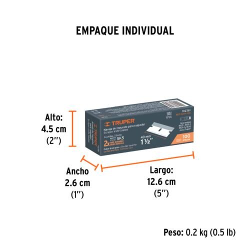 102361.4 102361 - Caja con 100 cuchillas de repuesto para RASP-3,2,1 y NC-10
