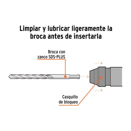 102364 - Juego de 5 brocas para concreto SDS Plus, Truper