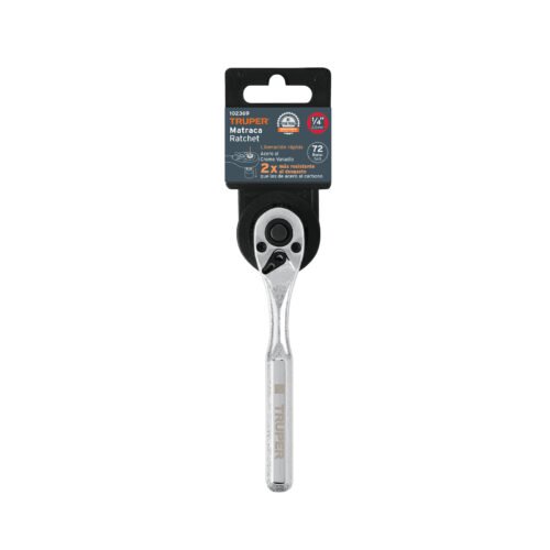 102369 - Matraca liberación rápida 72 dientes, cuadro 1/4", Truper