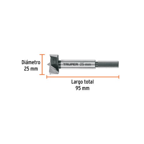 102370.1 102370 - Broca forstner 25 mm para madera, TRUPER