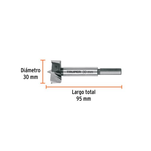 102371.1 102371 - Broca forstner 30 mm para madera, TRUPER