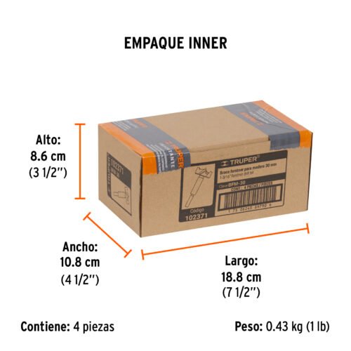 102371.3 102371 - Broca forstner 30 mm para madera, TRUPER