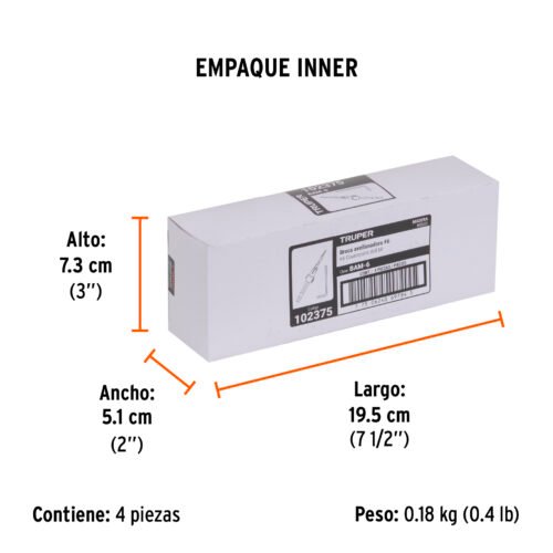 102375 - Broca avellanadora #6 para madera, 9/64", TRUPER
