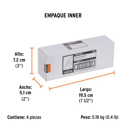 102376.4 102376 - Broca avellanadora #8 para madera, 11/64", TRUPER