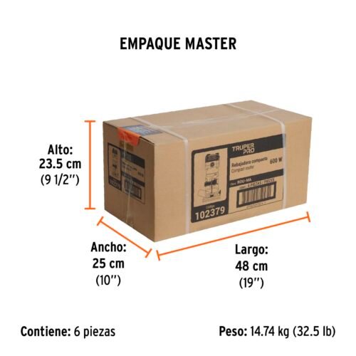 102379 - Router compacto 600W, 3/4 HP, TRUPER PRO
