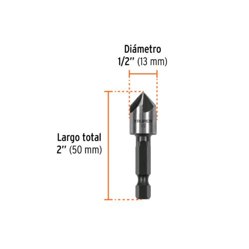 102380.2 102380 - Avellanador HSS cambio rápido 1/2", Truper